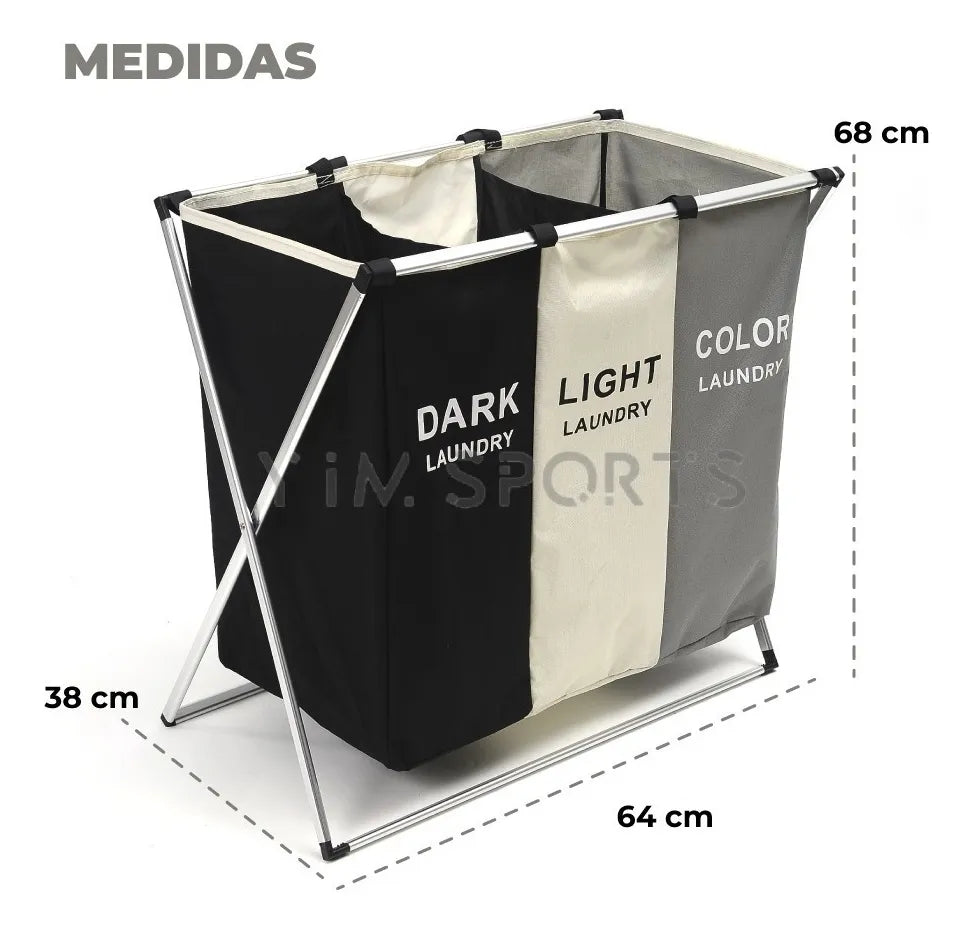 Cesta separadora por colores de ropa sucia